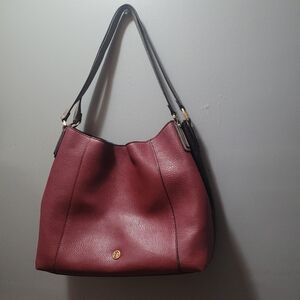 La Diva Burgundy and Black Purse